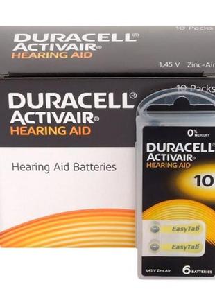 Батарейка duracell activair 10 bl 6 шт (для слухових апаратів)2 фото