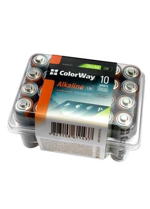 Батарейка colorway alkaline power aa/lr06 plactic box 24шт