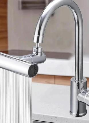 Насадка змішувач на кран shower head and527 для кухні з водоспадом поворотний барботер 3в1, сріблястий4 фото