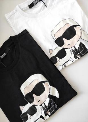 Футболка karl lagerfeld ikonik 2.0, жіноча футболка карл лагерфельд