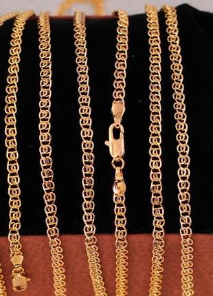 Цепь xuping jewelry двойной лав 55 см 3.5 мм золотистая