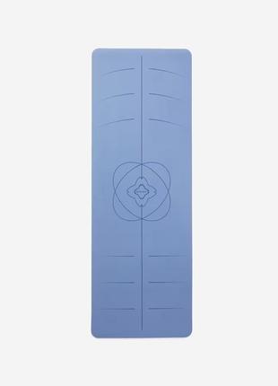 Корковый коврик для йоги пилатеса kimjaly grip+ д185 х ш65 х т0,4 см синий