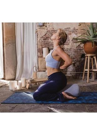 Корковий килимок для йоги пілатесу kimjaly comfort д173 х ш61 х т0,8 см синій6 фото