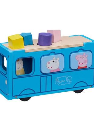 Дерев'яний ігровий набір-сортер peppa — школьний автобус пеппи