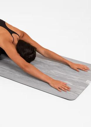Корковый коврик для йоги пилатеса kimjaly grip д185 х ш65 х т0,5 см серый3 фото