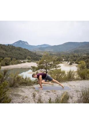 Тонкий коврик йоги пилатеса kimjaly travel д180 х ш62 х т0,13 см серый