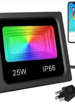 Smart led прожектор 25w ip66 rgb bluetooth с приложением art 7981 (36 шт/ящ)
