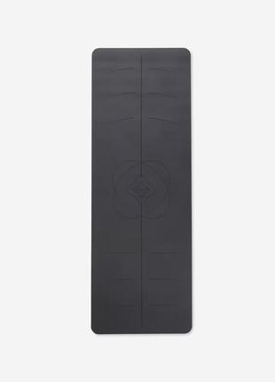 Корковый коврик для йоги пилатеса kimjaly grip+ д185 х ш65 х т0,4 см черный1 фото