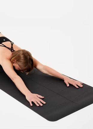 Корковый коврик для йоги пилатеса kimjaly grip+ д185 х ш65 х т0,4 см черный3 фото