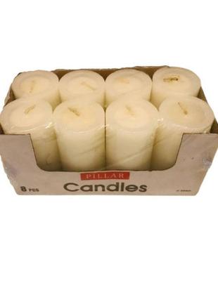 2530 свечи pillar candles 50mm, 8 штук