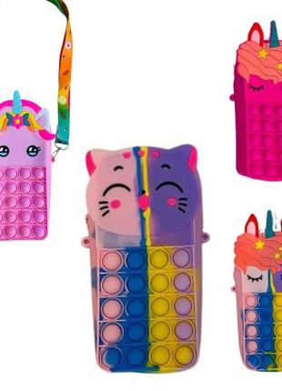 Сумочка попит единорог, котик большая, 19х8,5 см, микс видов