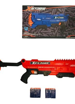 7282 jlx  пистолет игрушечный на поролоновых патронах (12 штук), 2 цвета, в коробке
