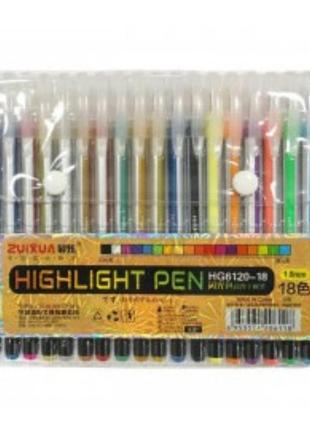 6120-18 hg ручка гелевая, набор 18 цветов