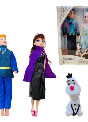 2065 кукла принцесса и принц, 2 вида, снеговик, в коробке