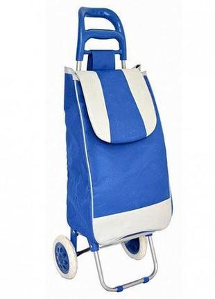 Большая дорожная тачка-сумка с колесиками цвет голубой