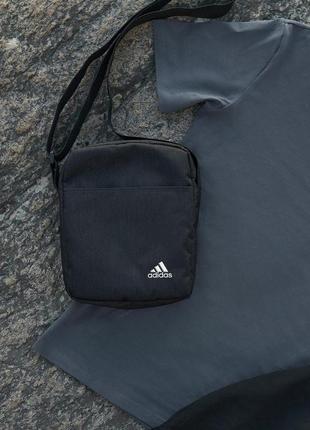 Комплект футболка темно-сіра adidas + шорти + барсетка `ps`7 фото