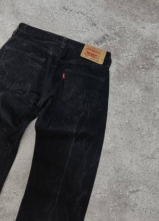 Levis stonewashed базові прямі джинси левайс чорні6 фото