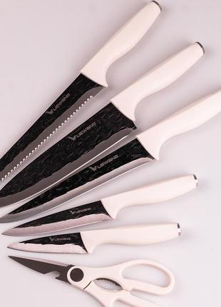 Набор кухонных ножей с подставкой 6 предметов `ps`