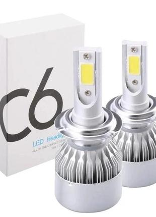 Світлодіодні автомобільні лампи, комплект c6 led headlight h4