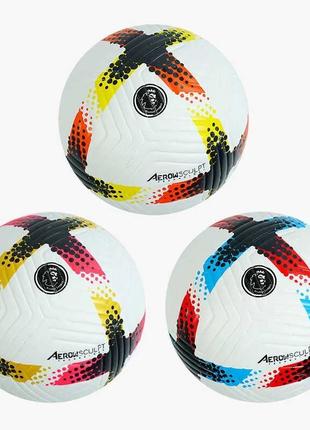 М`яч футбольний c 64614 (30) 3 види, вага 420 грам, матеріал pu, балон гумовий, клеєний, (поставляється накачаним на 90%)