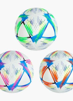Мяч футбольный c 64688 3 цвета, вес 420 грамм, материал pu, балон резиновый, клееный, (поставляется