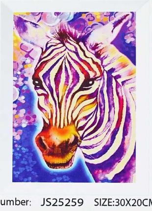 Алмазна мозаїка js 25259 (50) "tk group", 20х30 см, “зебра”, в коробці