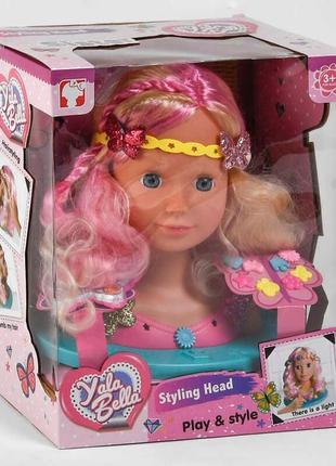 Кукла-голова yl 888 e (8) манекен для причесок и макияжа, световой эффект, с аксесуарами, в коробке