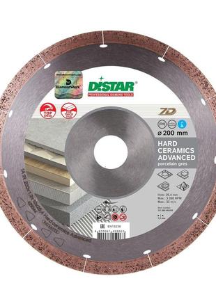 Диск алмазный отрезной distar hard ceramics advanced 200мм керамика, мрамор, керамогранит 11120349015 mvv