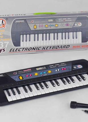 Пианино mq 031 fm (36/2) на батарейках, с микрофоном, fm radio, 37 клавиш, мелодии, в коробке