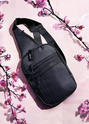 Тактический массенджер, качественная сумка, мужская черная на 6 карманов ,изготовлена из прочной ткани10 фото