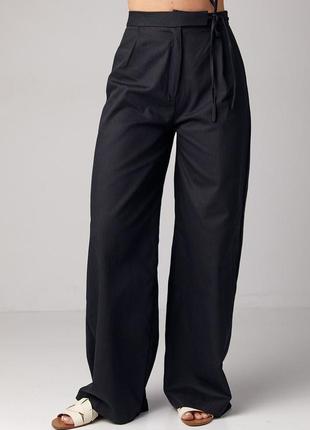 Женские классические брюки в елочку - черный цвет, s (есть размеры)6 фото