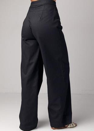 Женские классические брюки в елочку - черный цвет, s (есть размеры)2 фото