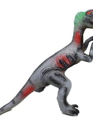 Динозавр гумовий "велоцераптор", сірий