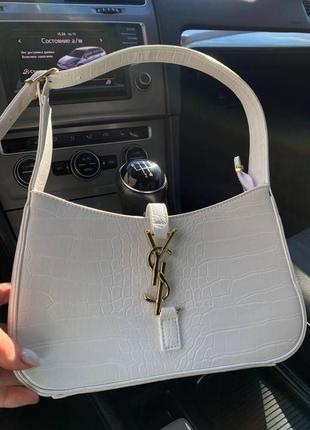 Сумка yves saint laurent hobo white croco