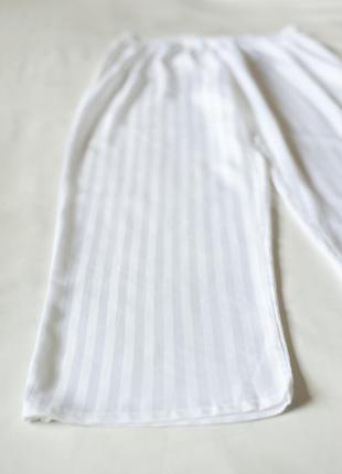Белые полосатые пижамные брюки женские f&f, размер s, m2 фото