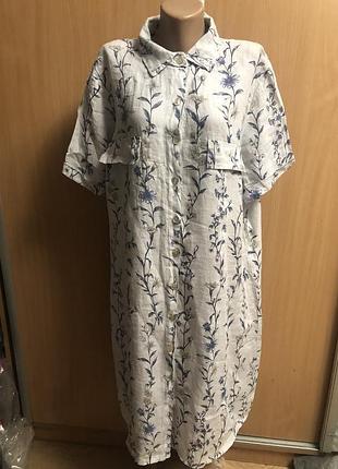 Льняное платье рубашка 4