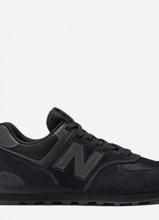 Чоловічі кросівки new balance 574 classic gl чорний 45 (spuml574eve 45)