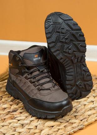 Чоловічі черевики 20959 чорні текстиль штучна шкіра9 фото