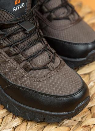 Чоловічі черевики 20959 чорні текстиль штучна шкіра8 фото