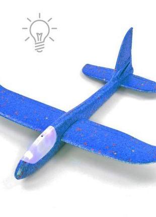 Пінопластовий планер-літачок, 48 см, зі світлом, синій