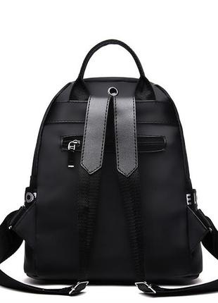 Рюкзак міський жіночий нейлоновий чорний класичний, молодіжний рюкзак для прогулянок2 фото