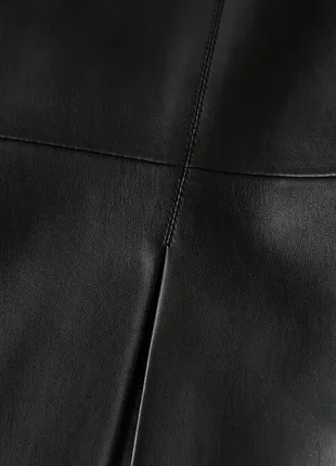 Черная базовая кожная юбка карандаш mango юбка с высокой посадкой plus size6 фото