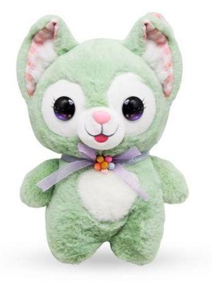 Мягкая игрушка "котик" 23 см, зеленый