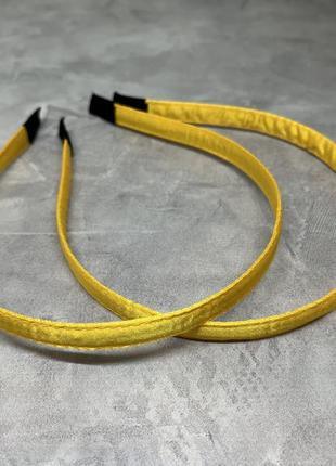 Обідок для волосся (металевий), ширина 1,2 см, колір-жовтий, шт, жовтий
