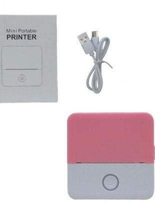 Портативний термопринтер "portable mini printer" (рожевий)