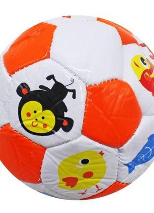 Мяч футбольный №2 "зверушки" (оранжевый)