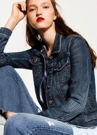 Джинсова куртка жакет піджак бренд — zara basic denim z1975 оригінал m-l