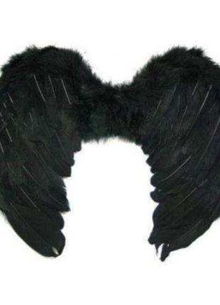Крила чорні ангела перові (53х35 см) abc1 фото