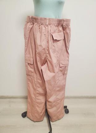 Шикарные стильные коттоновые брюки нюдового цвета5 фото