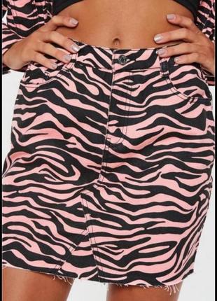 Джинсовая зебра, юбка1 фото